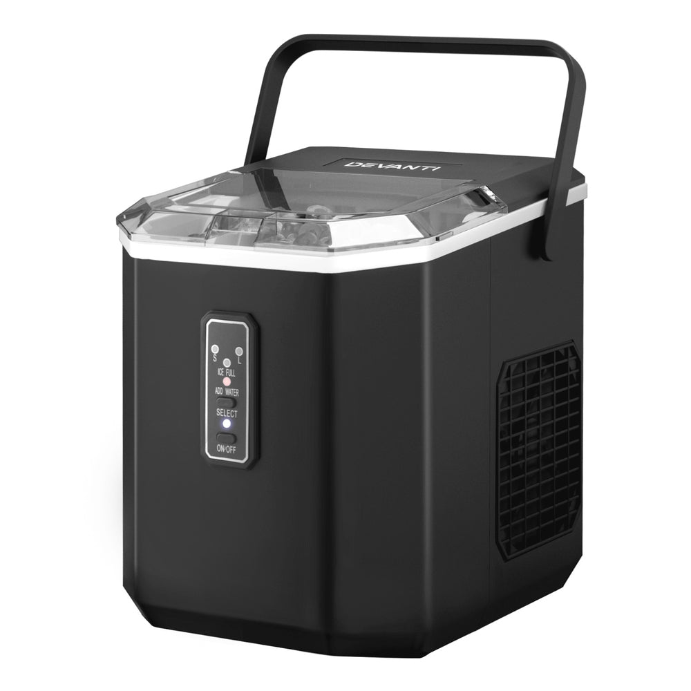 Devanti 12Kg Ice Maker Machine 1.3L With Scoop Holder Black Countertop Ice Makers