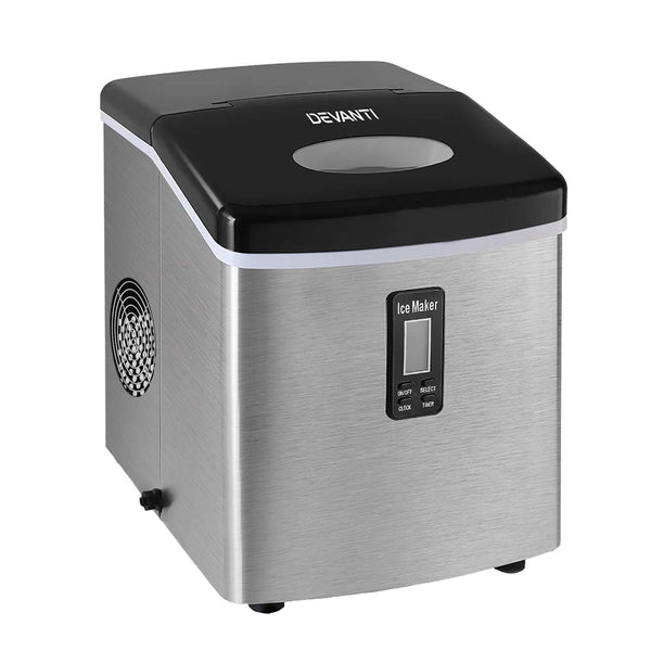 Devanti 15Kg Ice Maker Machine Silver Countertop Ice Makers