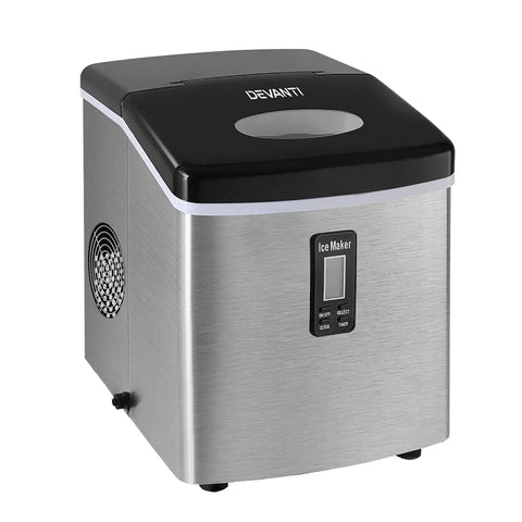 Devanti 15Kg Ice Maker Machine Silver Countertop Ice Makers