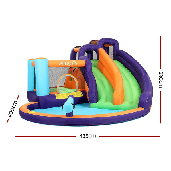 Airmyfun Inflatable Water Slide Kids Jumping Trampoline Castle Double Slide Inflatable & Kid Pools