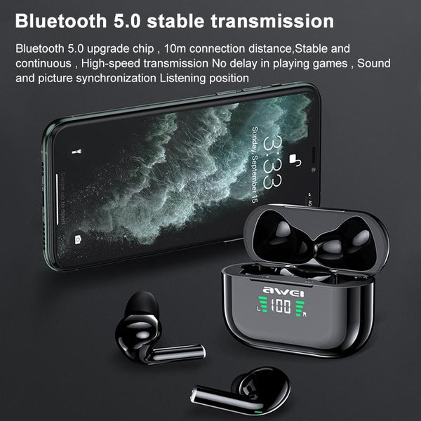 Wireless Bluetooth With Led Display And Tws Technology Headphones