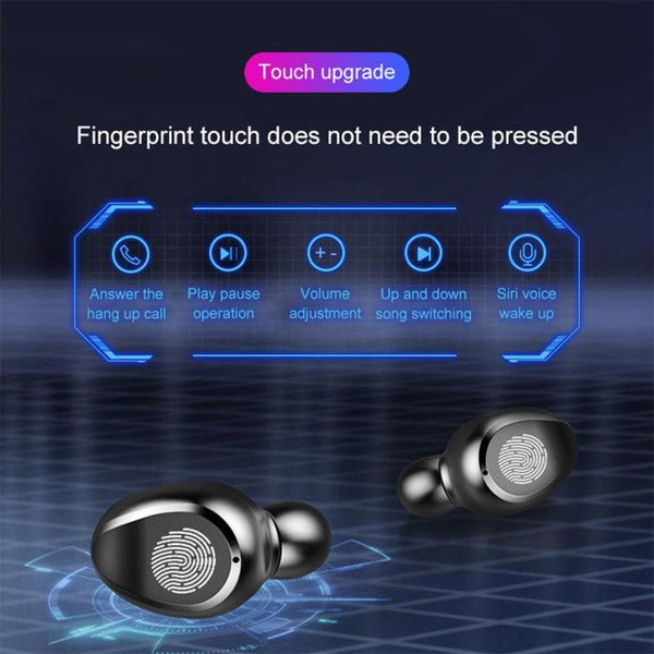 Wireless Bluetooth Headset With Touch Control And Charging Case Version Five Zero Headsets