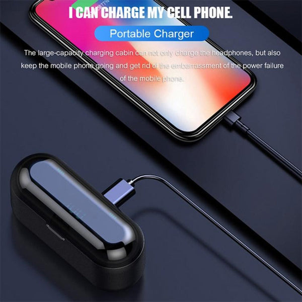 Wireless Bluetooth Headset With Touch Control And Charging Case Version Five Zero Headsets