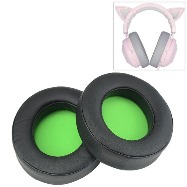 2 Pack Replacement Earpads For Razer Kraken 7.1 V2 Pro Headphones Green Sponge Cushions Headphone Accessories