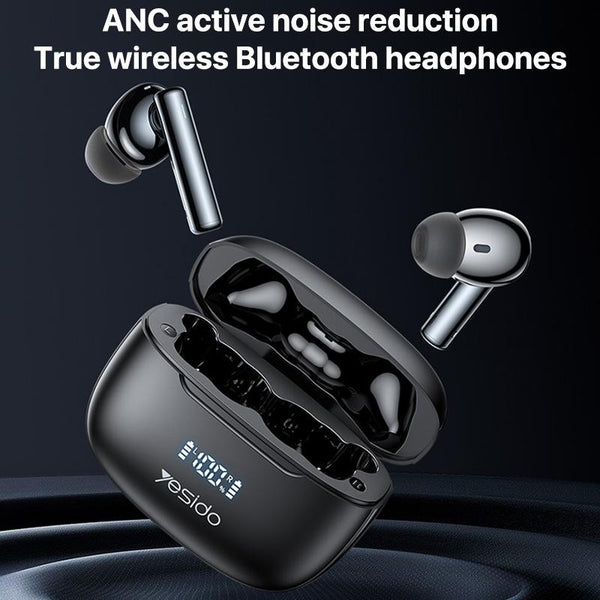 Wireless Bluetooth 5.0 Earphones With Anc And Led Display For Clear Sound Control Earbuds