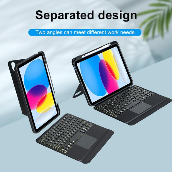 For Ipad 10.9 Touch Backlight Split Type Bluetooth Leather Keyboard Case Laptop Cases & Bags