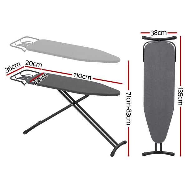 Artiss Ironing Board Foldable Iron Rest Black Ironing Board Covers & Accessories