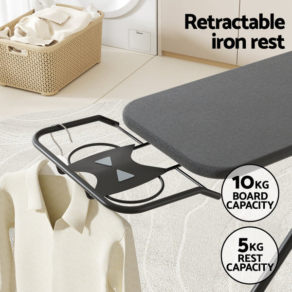 Artiss Ironing Board Foldable Iron Rest Black Ironing Board Covers & Accessories