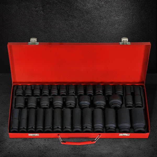 Giantz 35Pcs 1/2" Drive Impact Socket Set Metric 8 32Mm With Case Sockets & Socket Sets