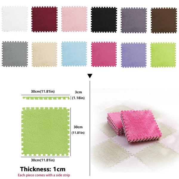 Splicing Mat Red Wine 30X30cm 24Pcs Foam Floor Non Slip Household Rug Door Mats & Floor Mats