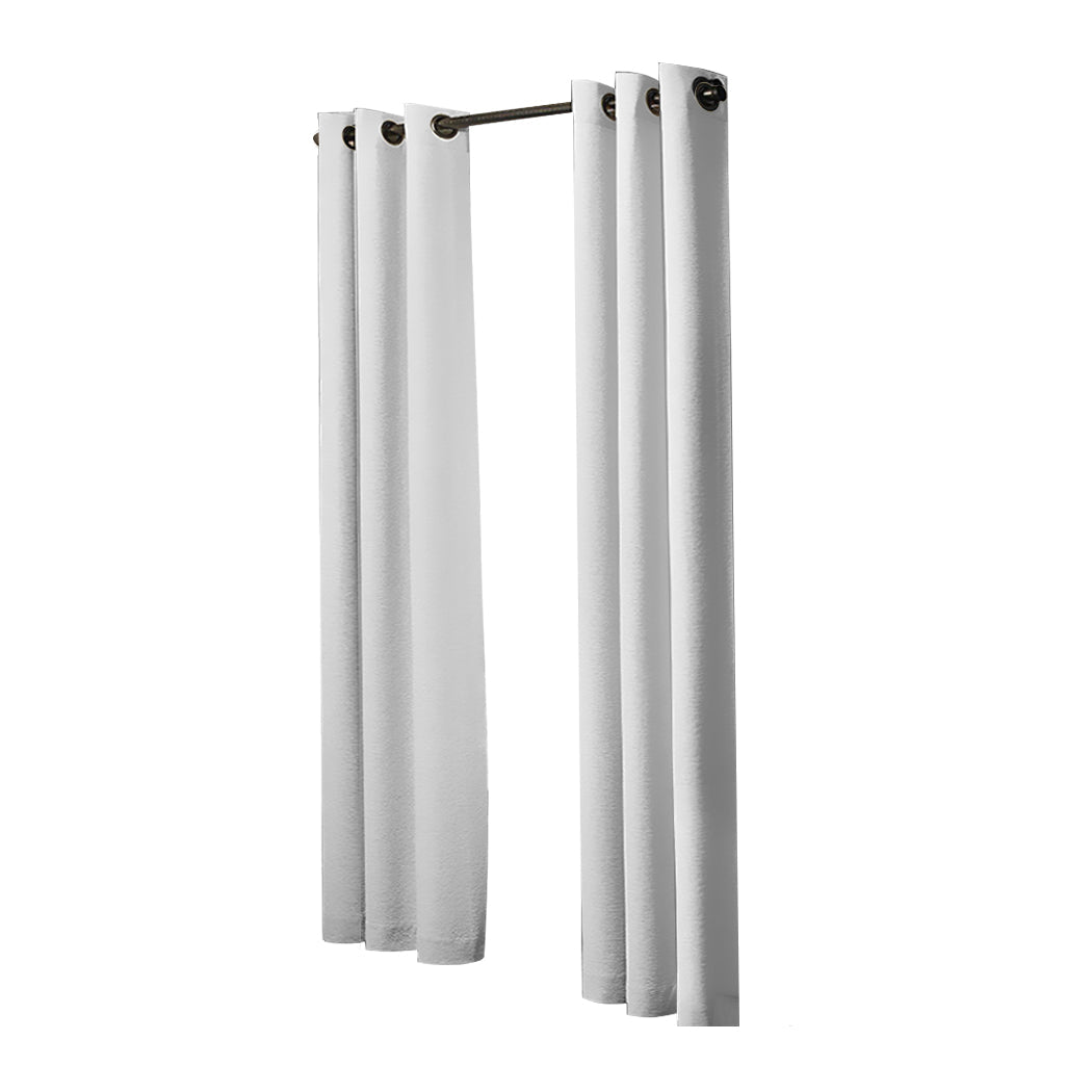 2X Blockout Curtains Panels 3 Layers Grey 132 160Cm Curtains & Drapes