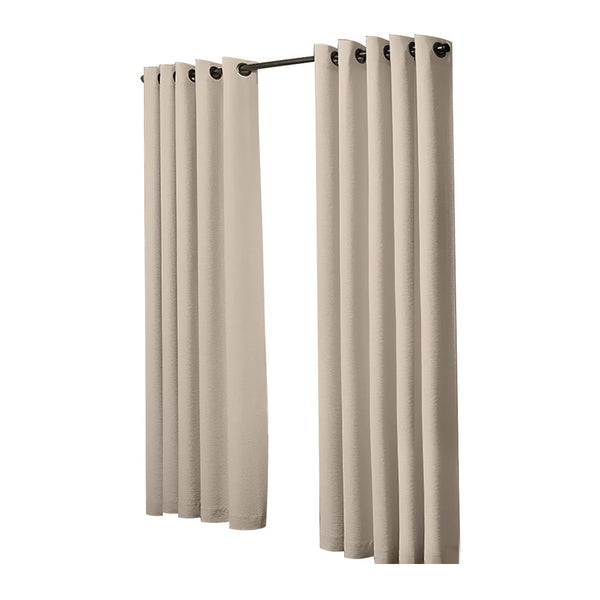 2X Blockout Curtains Panels 3 Layers Beige 180 230Cm Curtains & Drapes