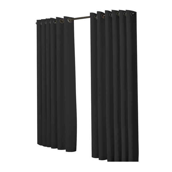 2X Blockout Curtains Panels 3 Layers Black 240 230Cm Curtains & Drapes