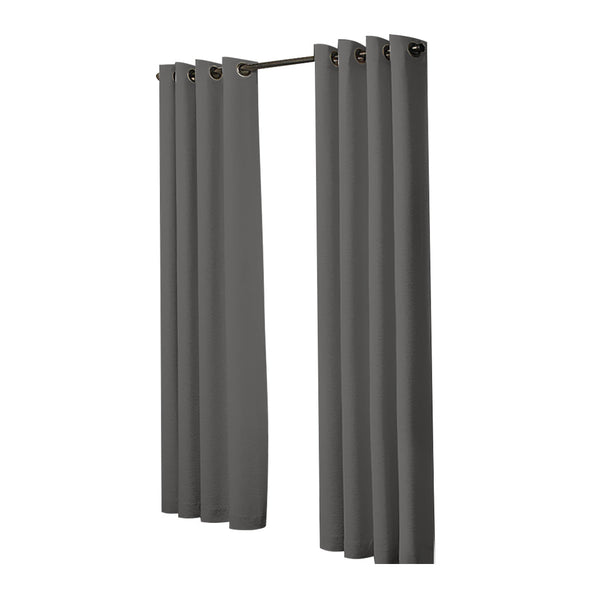 2X Blockout Curtains Panels 3 Layers Charcoal 132 160Cm Curtains & Drapes