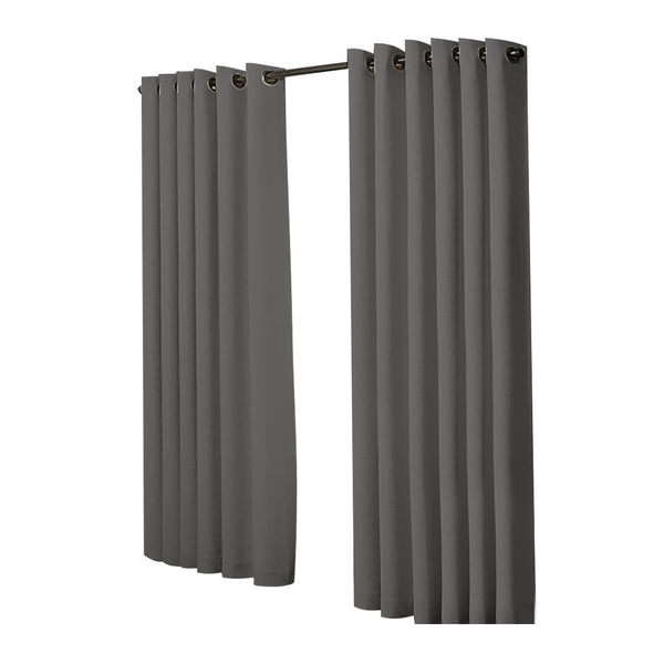 2X Blockout Curtains Panels 3 Layers Charcoal 240 230Cm Curtains & Drapes