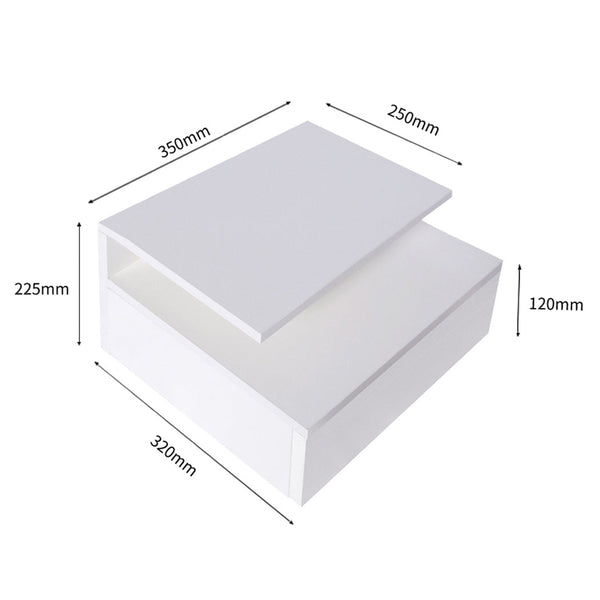 Levede 2X Side White Bedside Tables