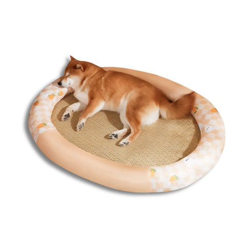 Pet Bed Orange Rabbit Rattan Cooling Mat Kitten Cushion Sofa Pet Beds
