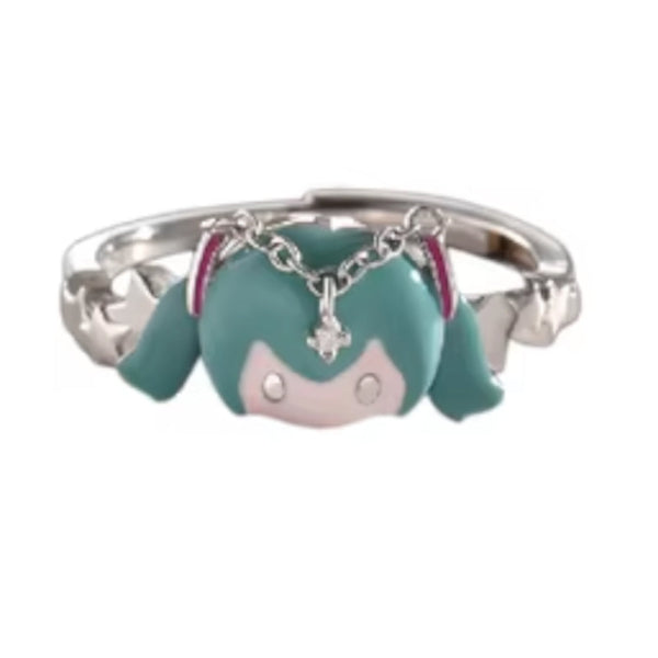 Ins New Style Ring Hatsune Miku Anime Mobius Single Loop Finger 925 Silver Jewelry Rings