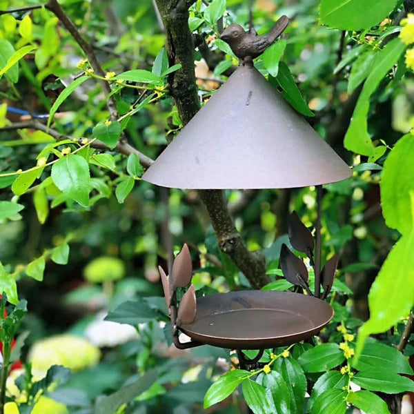 Feeders Iron Bird Feeder Rainproof Hanging Pet For Various Birds Outdoor Decor