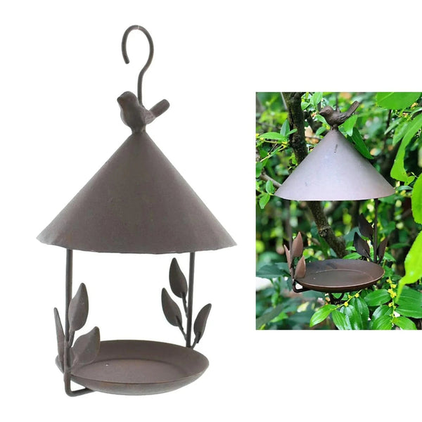 Feeders Iron Bird Feeder Rainproof Hanging Pet For Various Birds Outdoor Decor