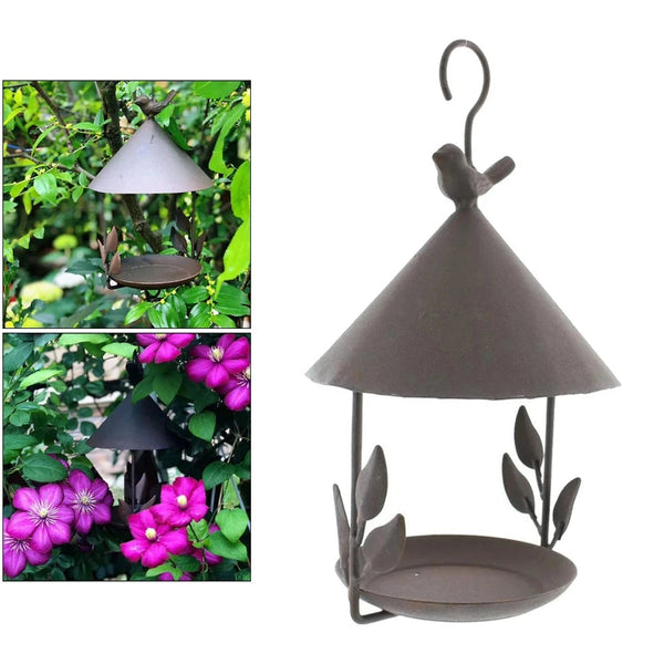 Feeders Iron Bird Feeder Rainproof Hanging Pet For Various Birds Outdoor Decor