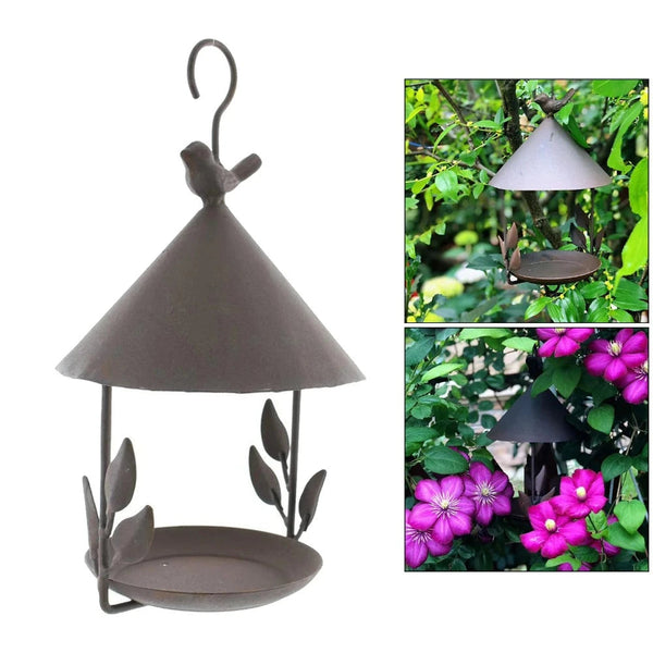 Feeders Iron Bird Feeder Rainproof Hanging Pet For Various Birds Outdoor Decor