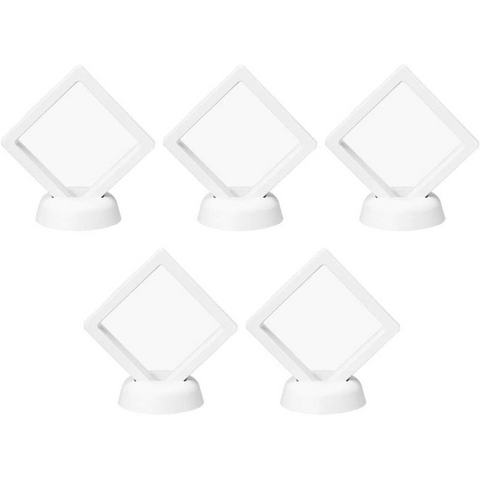 Veile Studios Jewelry Storage Set 10Pcs White Base 3D Floating Display Case Stands Holder Jewellery Holders & Organisers