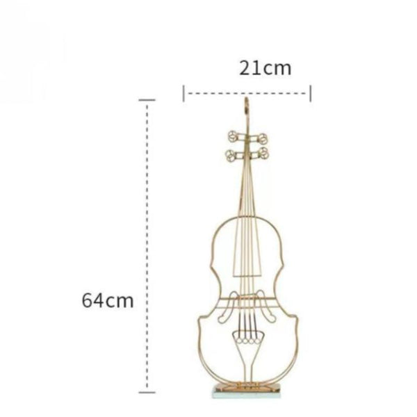 64Cm Violin Sculpture Instrument Tabletop Decor Metal Ornaments Sculptures Figurines Sculptures & Figurines