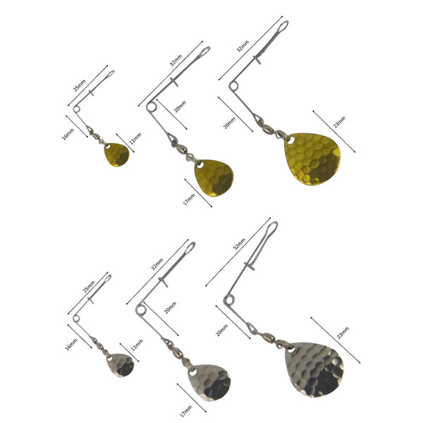 Swimerz Jig Spinner Lge Hammered Nickel 5 Pack Baits & Lures