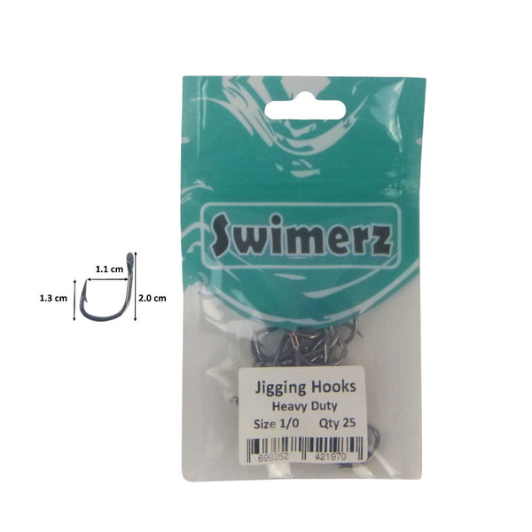 Swimerz 1/0 Heavy Duty Jigging 25 Pack Hooks