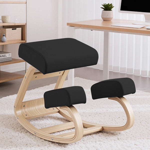 Artiss Kneeling Chair Ergonomic Posture Chair With Memory Foam Balance Stool For Home Office Gaming 120Kg Weight Capacity Black Chairs