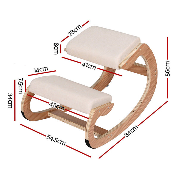 Artiss Kneeling Chair Ergonomic Posture Chair With Memory Foam Balance Stool For Home Office Gaming 120Kg Weight Capacity Beige Chairs