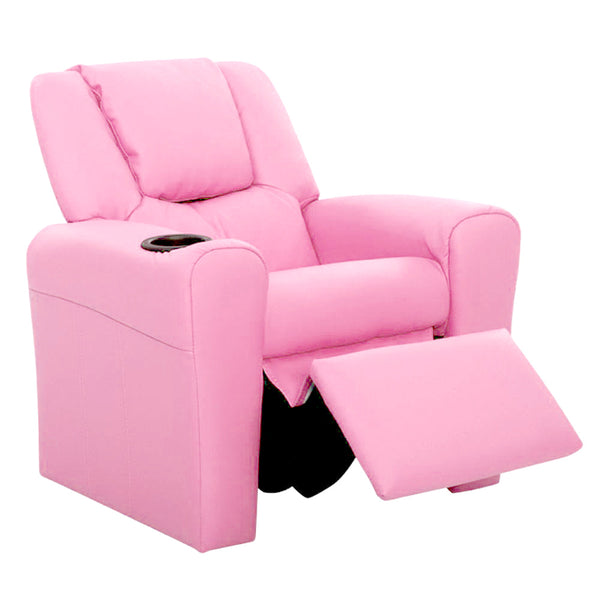 Keezi Kids Recliner Chair Pu Leather Sofa Lounge Couch Children Armchair Pink Kids Sofas Armchairs
