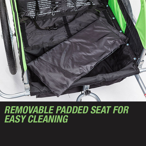 Tag Along Kids Bike Trailer Bicycle Pram Stroller Children Jogger Green Trailers
