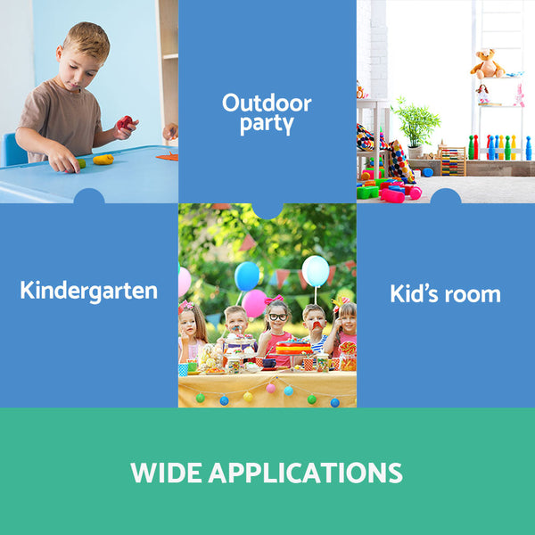 Keezi Kids Chairs Set Plastic Of 4 Activity Study 50Kg Kids Play Table & Chair Sets