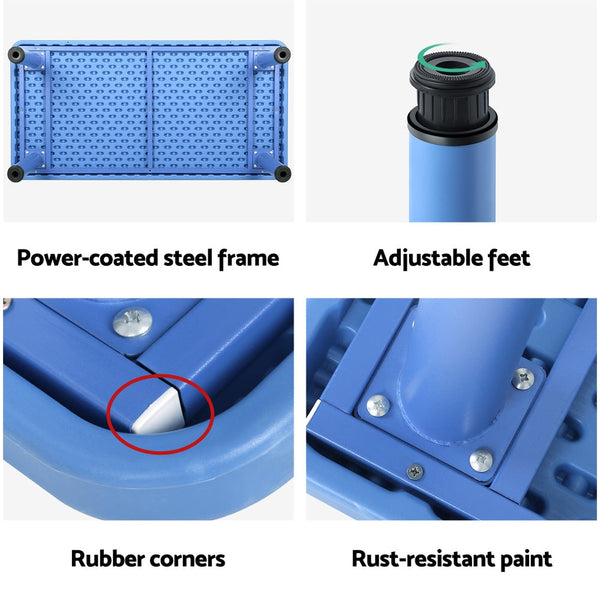 Keezi Kids Table Plastic Square Activity Study Desk 60X120cm Kids Play Table & Chair Sets