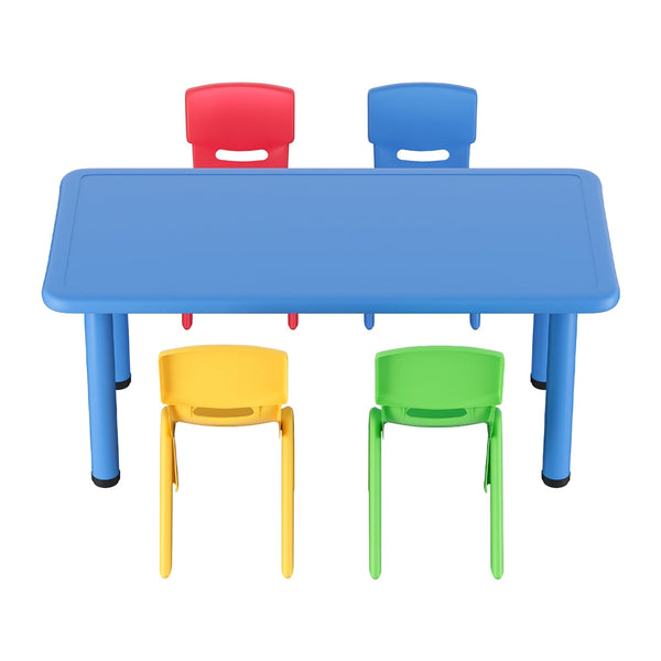 Keezi 5Pcs Kids Table And Chairs Set Children Study Desk Furniture Plastic 4 Chairs Kids Play Table & Chair Sets
