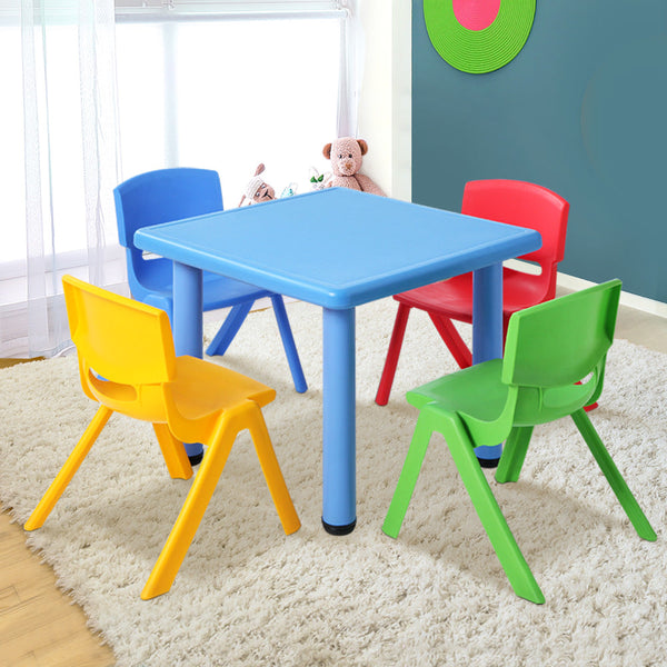 Keezi 5Pcs Kids Table And Chairs Set Children Study Desk Furniture Plastic 4 Kids Play Table & Chair Sets