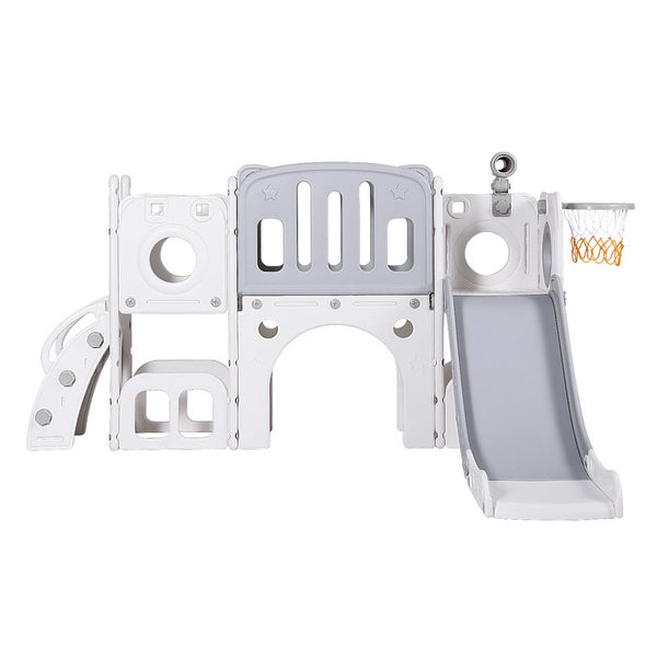 Keezi Kids Slide Swing Set Ball Hoop Rings Football Outdoor Toys Outdoor Swings