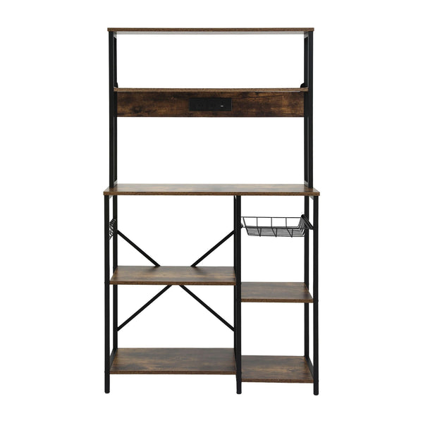 Artiss 5 Tier Kitchen Rack With Power Outlets 90Cm Wide Racks & Holders