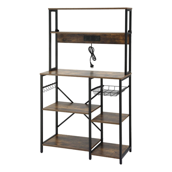 Artiss 5 Tier Kitchen Rack With Power Outlets 90Cm Wide Racks & Holders