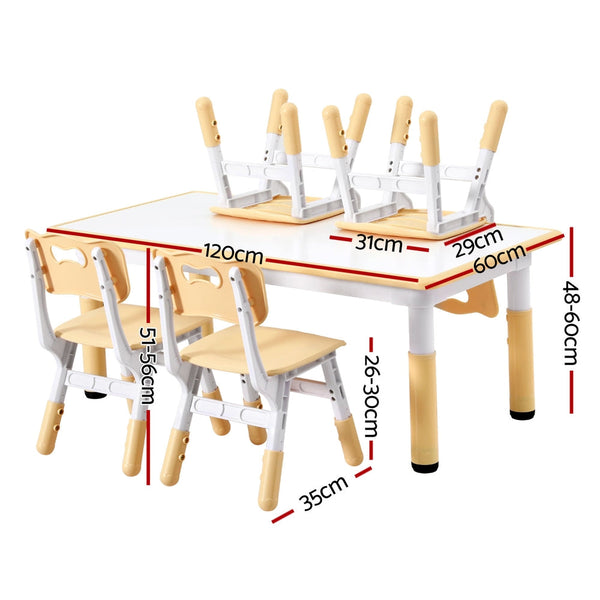 1 Keezi Kids Table And 4 Chairs Set Graffiti Kids Play Table & Chair Sets