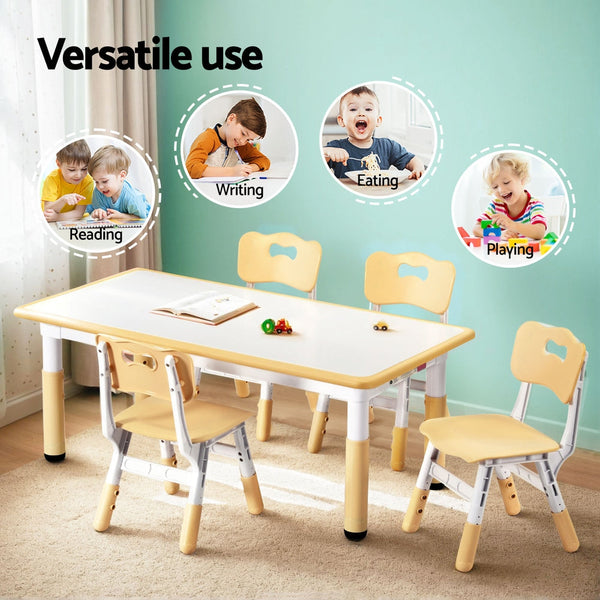 1 Keezi Kids Table And 4 Chairs Set Graffiti Kids Play Table & Chair Sets