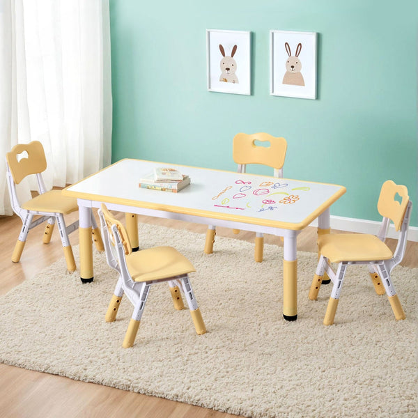 1 Keezi Kids Table And 4 Chairs Set Graffiti Kids Play Table & Chair Sets