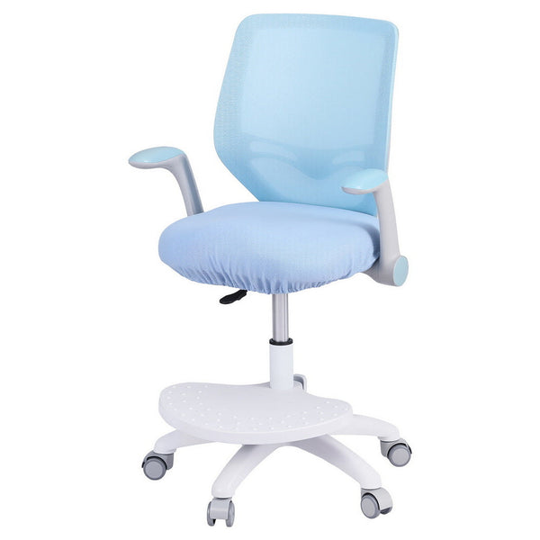 Keezi Kids Ergonomic Study Chair Adjustable W/ Wheels Footrest Blue Office Chairs