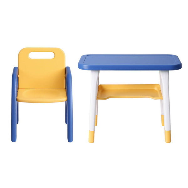 Keezi Kids Table And Chair Set Hdpe Toddler Activity Play Set Blue/Yellow Kids Play Table & Chair Sets