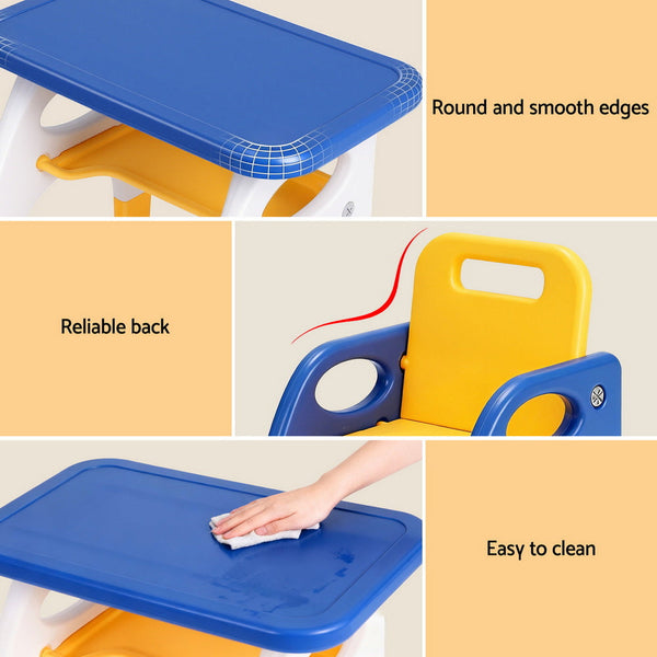 Keezi Kids Table And Chair Set Hdpe Toddler Activity Play Set Blue/Yellow Kids Play Table & Chair Sets