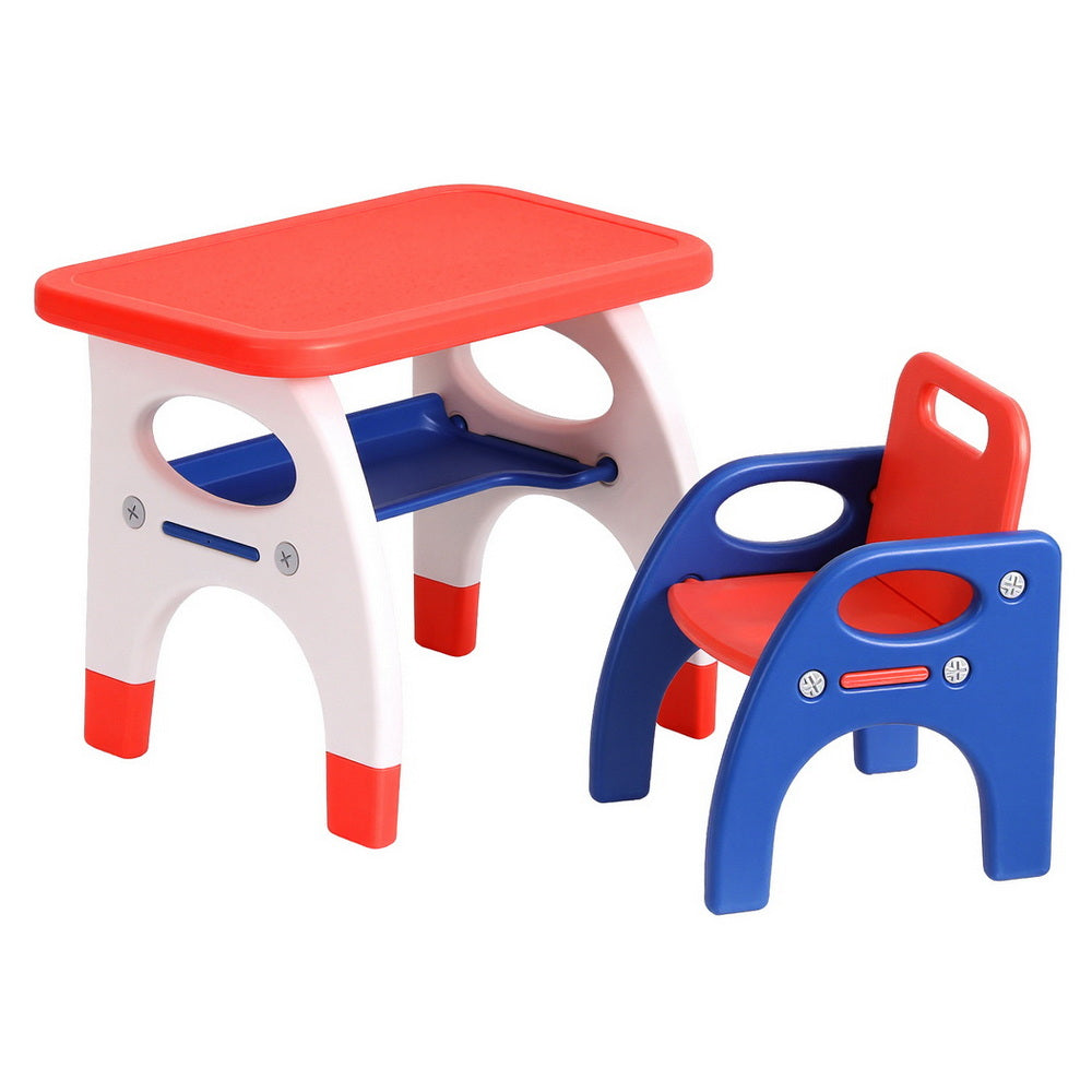 Keezi Kids Table And Chair Set Hdpe Toddler Activity Play Set Orange/Yellow Kids Play Table & Chair Sets