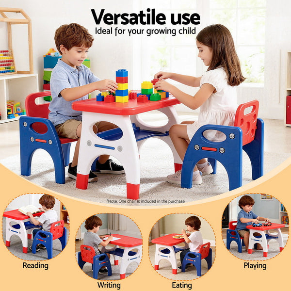 Keezi Kids Table And Chair Set Hdpe Toddler Activity Play Set Orange/Yellow Kids Play Table & Chair Sets