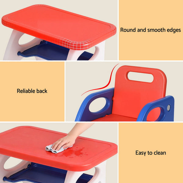 Keezi Kids Table And Chair Set Hdpe Toddler Activity Play Set Orange/Yellow Kids Play Table & Chair Sets